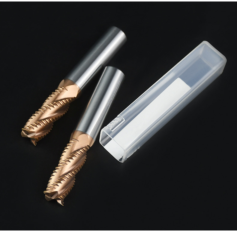 Tungsten Steel Roughing Milling Cutter Rough Corn End Mill With Corrugated Wave