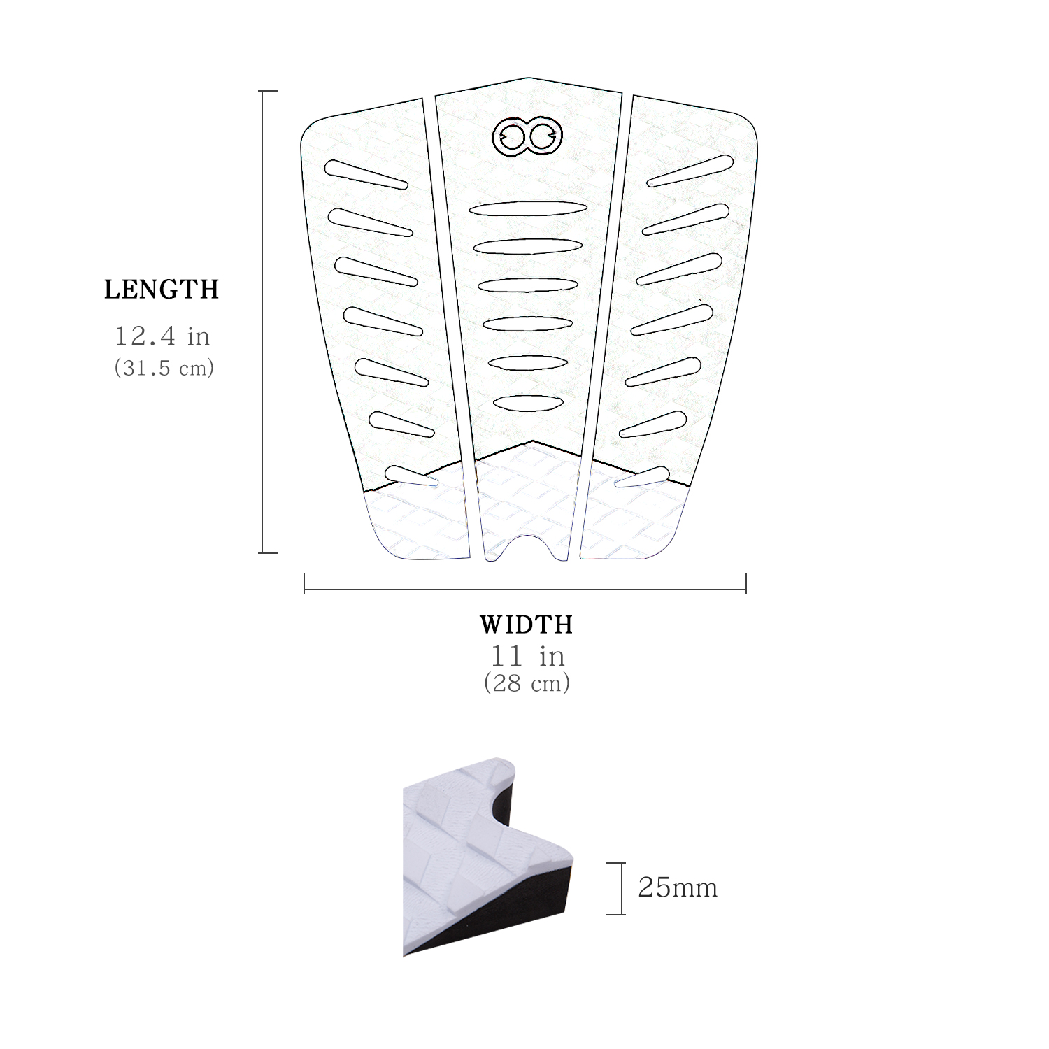 Applicable People Unisex Surfboards 3PCS EVA Surf Grip Deck Pad Traction Pad Surfing