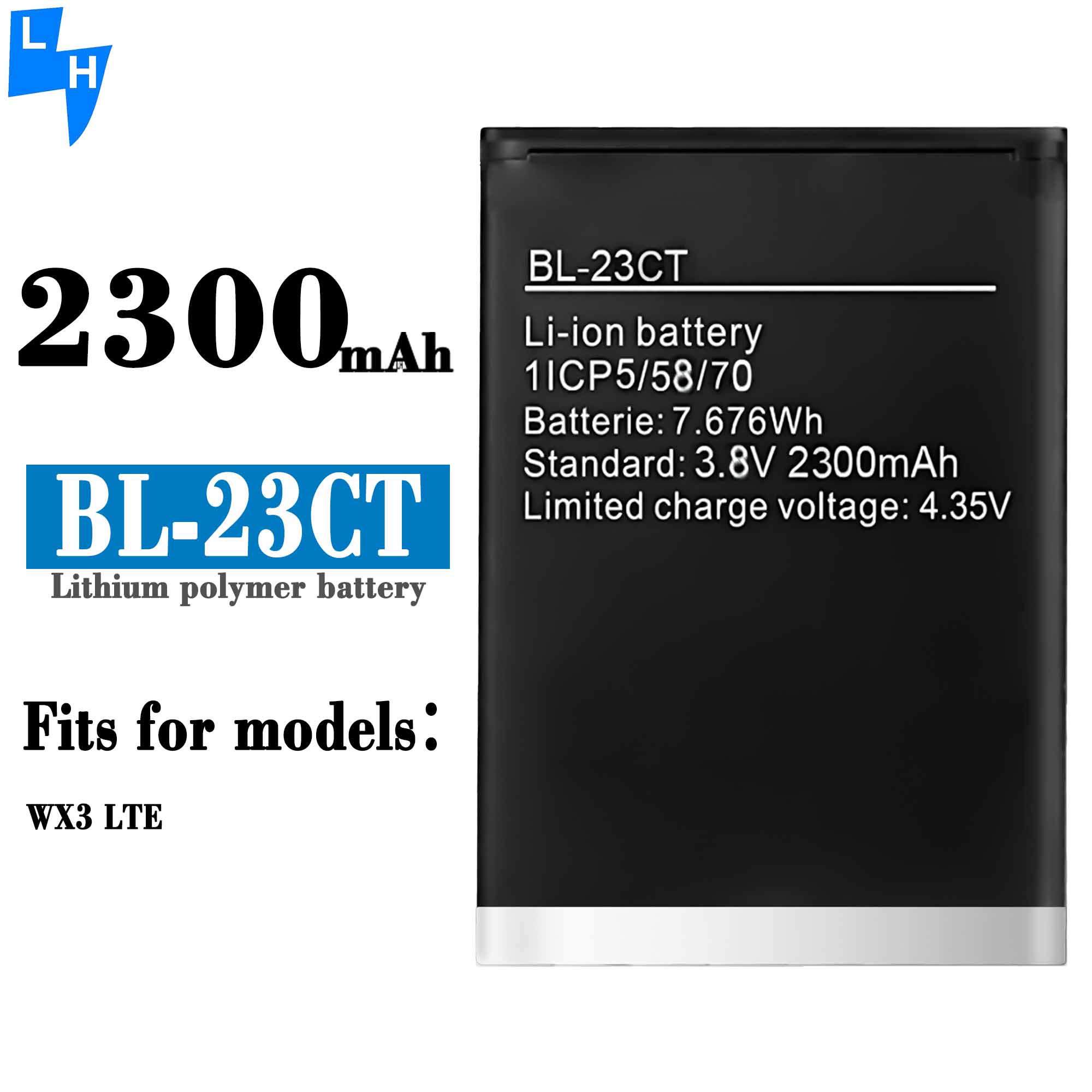BL-23CT 2300mAh Mobile phone Battery for Tecno WX3 LTE battery Long Lasting and black