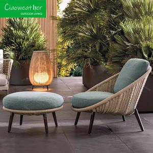 China Outdoor Leisure Wicker Rope Teak Wood Garden Sofa Modern Style with Waterproof Cushions and Outdoor wholesale