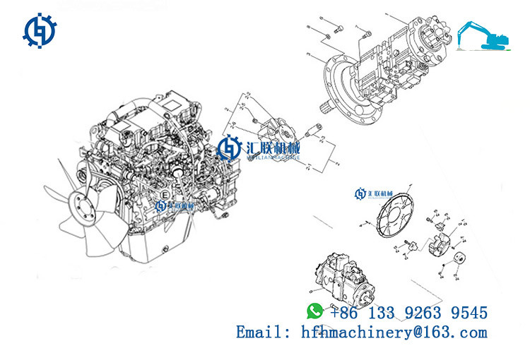 Excavator Diesel Engine Drive Coupling Flywheel Mounting Nylon Flange FLE-PA-GA6