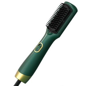 China Negative Ions Electric Straightening Brush Ceramic Straightener Hot Air Curly Hair Brush wholesale