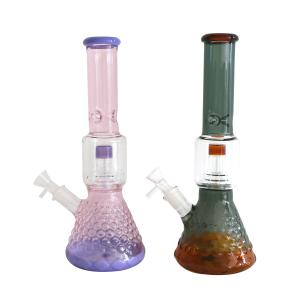 China Glassworks Color Worked Beaker Bottom Bong Borosilicate Glass Bongs wholesale