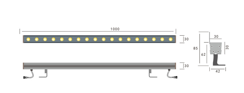 Waterproof IP65 Cri85 Wall Washer Light Fixtures