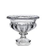 Crystal Flower Glass Vase Decorative Clear Glass Footed Vase