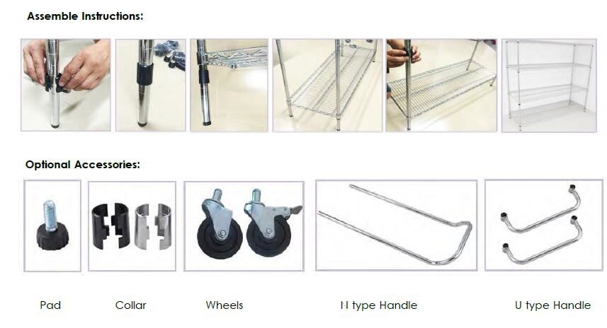 Chrome Plated Wire Mesh Shelves , Industrial Wire Rack For Clean Room / Workshop