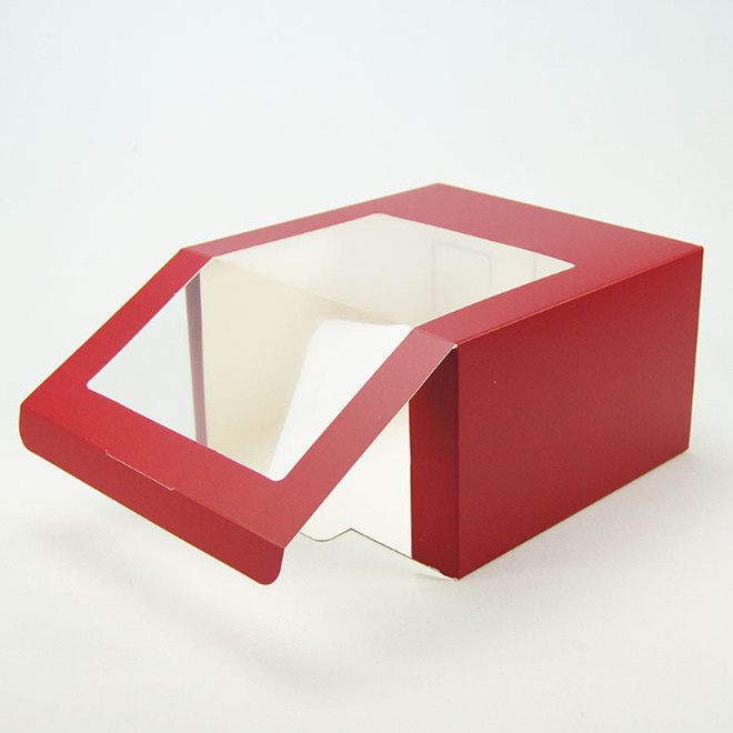 Reusable Cookie Dessert Packaging Box Clear Window Paper Cupcakes Boxes With Inserts