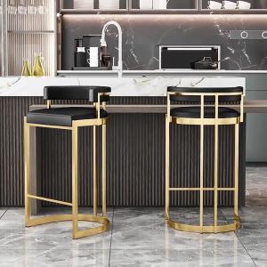 China Bar Room Stools With Stainless Steel Legs Velvet / PU Seat wholesale