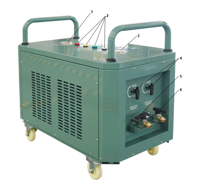 4HP Refrigerant Ac Gas Recovery Charging Machine Oil Less R134a Refrigerant Tank Recovery Unit Ac Recharge Machine