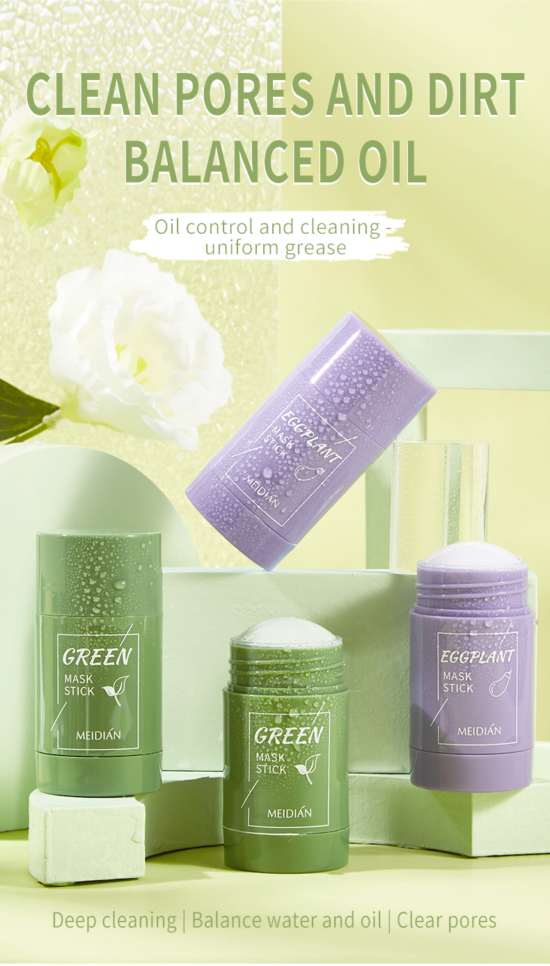 High Quality Green Tea Deep Cleanse Maskl Cleansing Facial Mask Stick Oil Control Acne Relief 40g Home Use