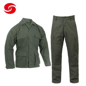 China Military Army Green Soldier Military Police Uniform Polyester Cotton Ripstop wholesale