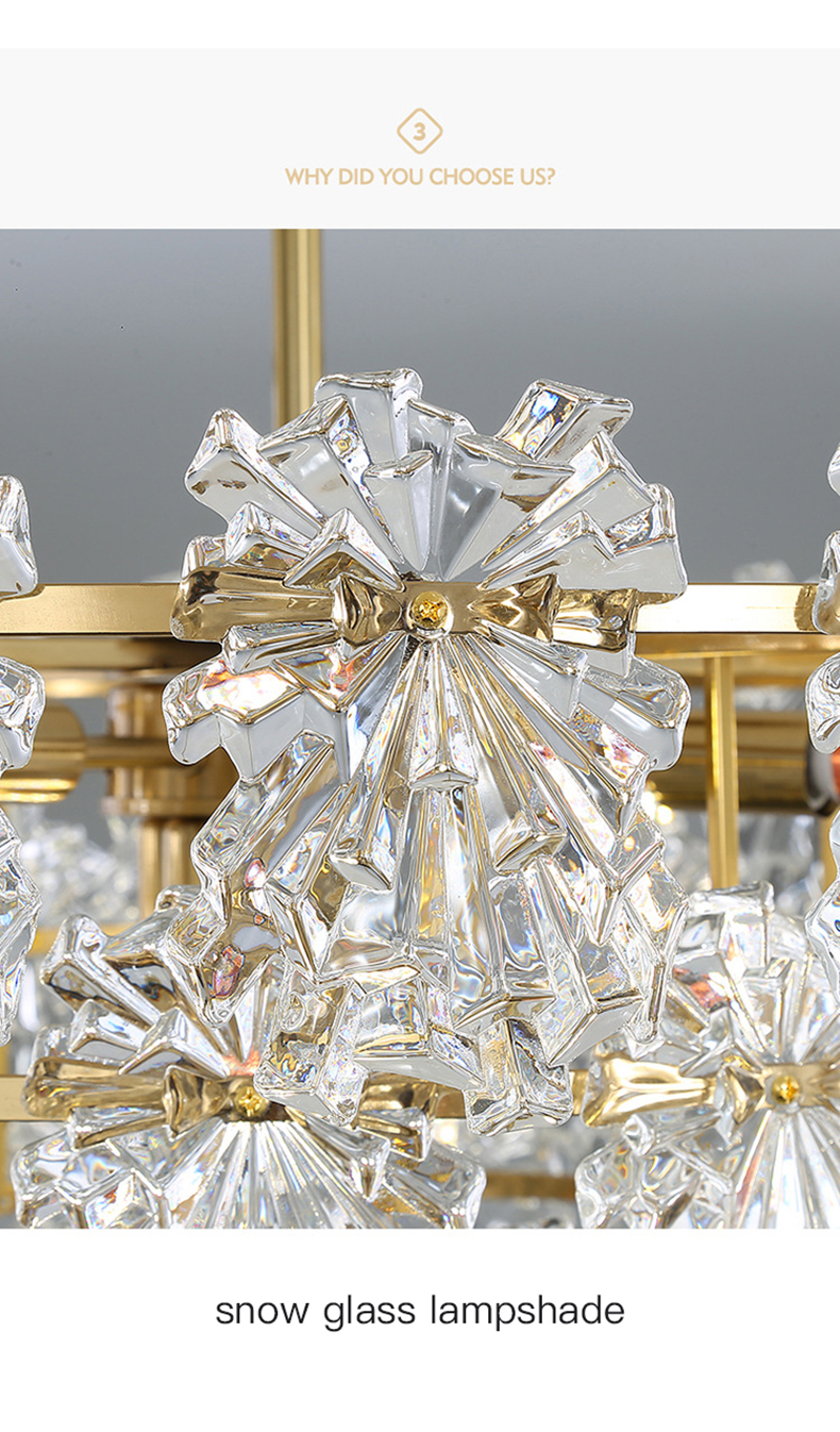 Transparent Glass Led Chandelier For Living Room Foyer Hall Luxury Ceiling Lamp Decor Kitchen leaf chandelier(WH-CY-250)