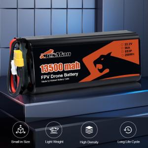 China FPV Drone Batteries Molicell P45B 6S3P 22.2V 13500mAh 7inch 10inch FPV RC Drone Batteries wholesale
