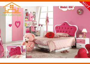 China hot sale 2016 modern MDF pink Cheap twin size children toddler bed for kids wholesale
