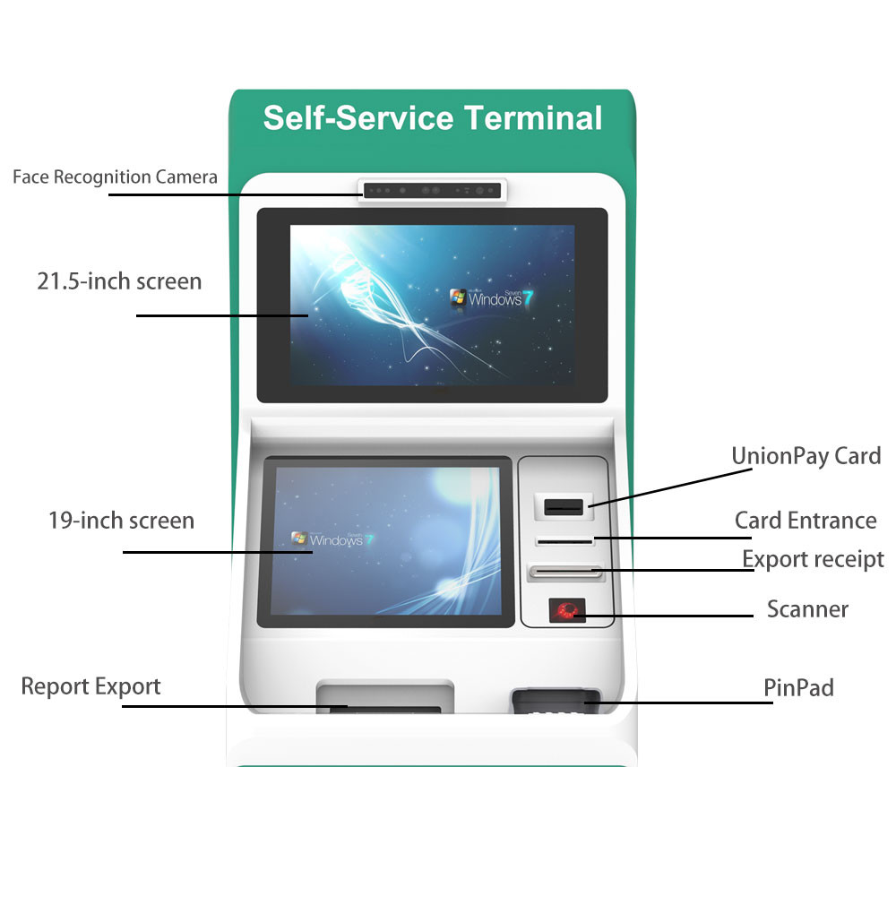 Display Self Printing Kiosk Touch Screen Multifunction Android Touch Screen Kiosk