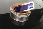 Silver belt with Flashing LED message belt bucke