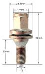 High Tensile Citreon / Peugeot Wheel Bolts Dakromet Finish Rust Resistant