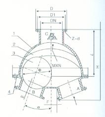 Three Way Steel Ball Check Vave for Slurry / Mud / Mine / DN150 - DN500 0