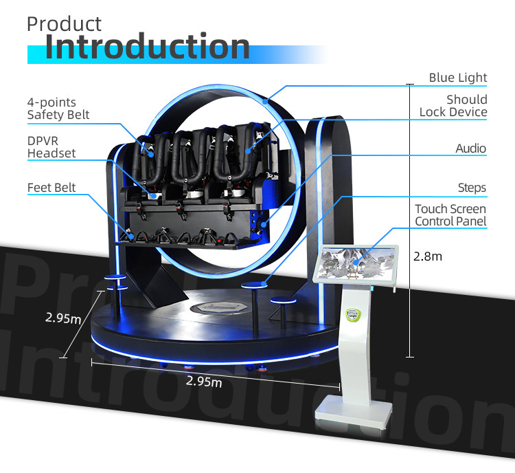 220V Game VR Simulator Patent Roller Coaster 3 Seats Virtual Reality Chair Gaming Set