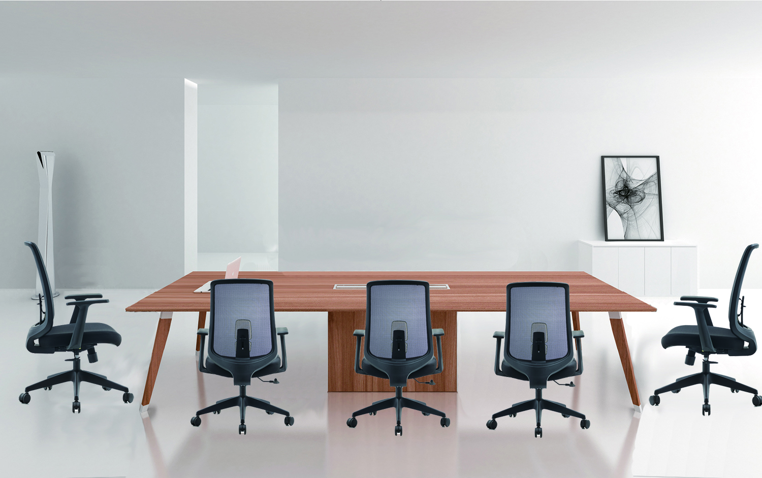 General Commercial Furniture M-062B Mesh Swivel Office Visitor Chair for Conference