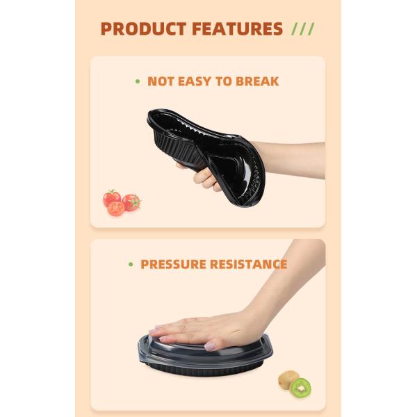 Microwavable Take Out Pp Disposable Plastic Food Containers With Lid