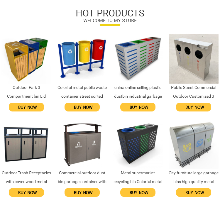 Powder Coated Iron 45L Outside Garbage Containers
