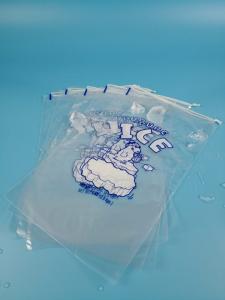 China Clear plastic 8Lb Drawstring biodegradable ice bags Custom Printed wholesale