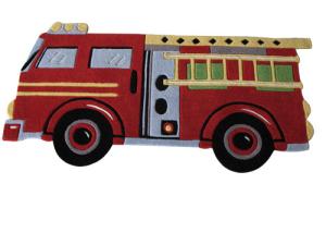 China Firetruck Cartoon Handtufted Acrylic Carpet Children Play Rug wholesale