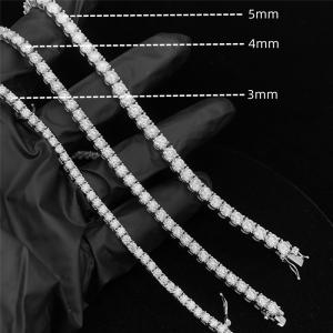 China 5MM Moissanite Tennis Chain 6.5MM Lab Diamond Tennis Chain 925 Sterling Silver wholesale