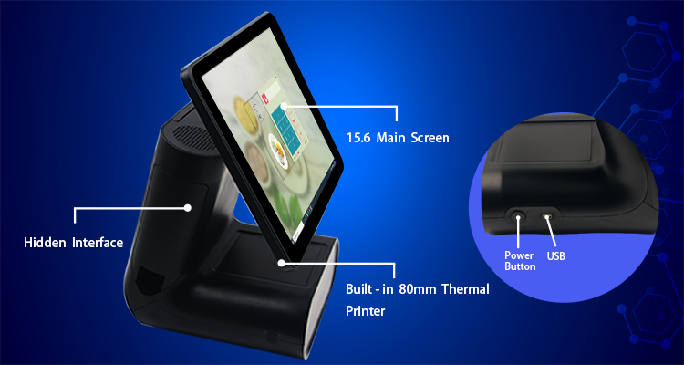 All-In-One 780Pro POS Cash Register with 15.6'' 1080P Display and 80mm Thermal Printer