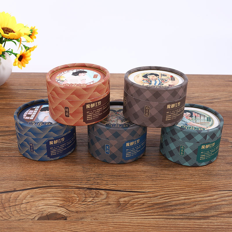 Handmade Cylinder Paper Tea Canister Packaging Reusable Moistureproof