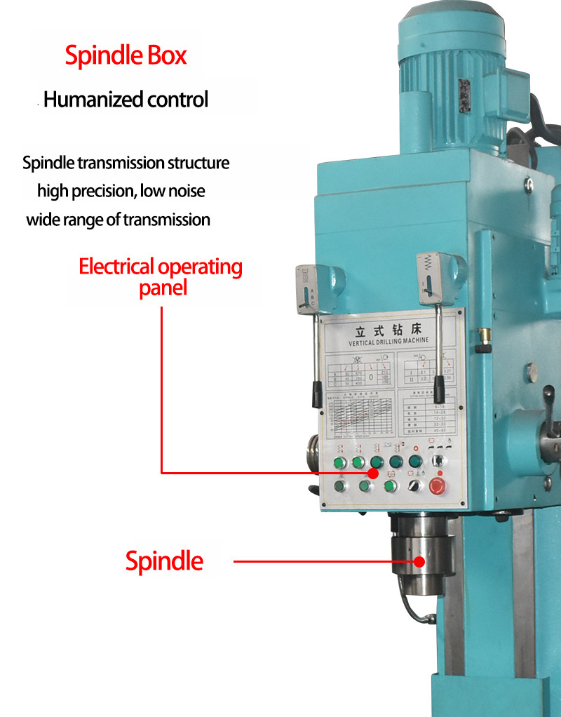 Z5163B Small Hand Vertical Drilling Machine 63mm Maximum Hole Diameter