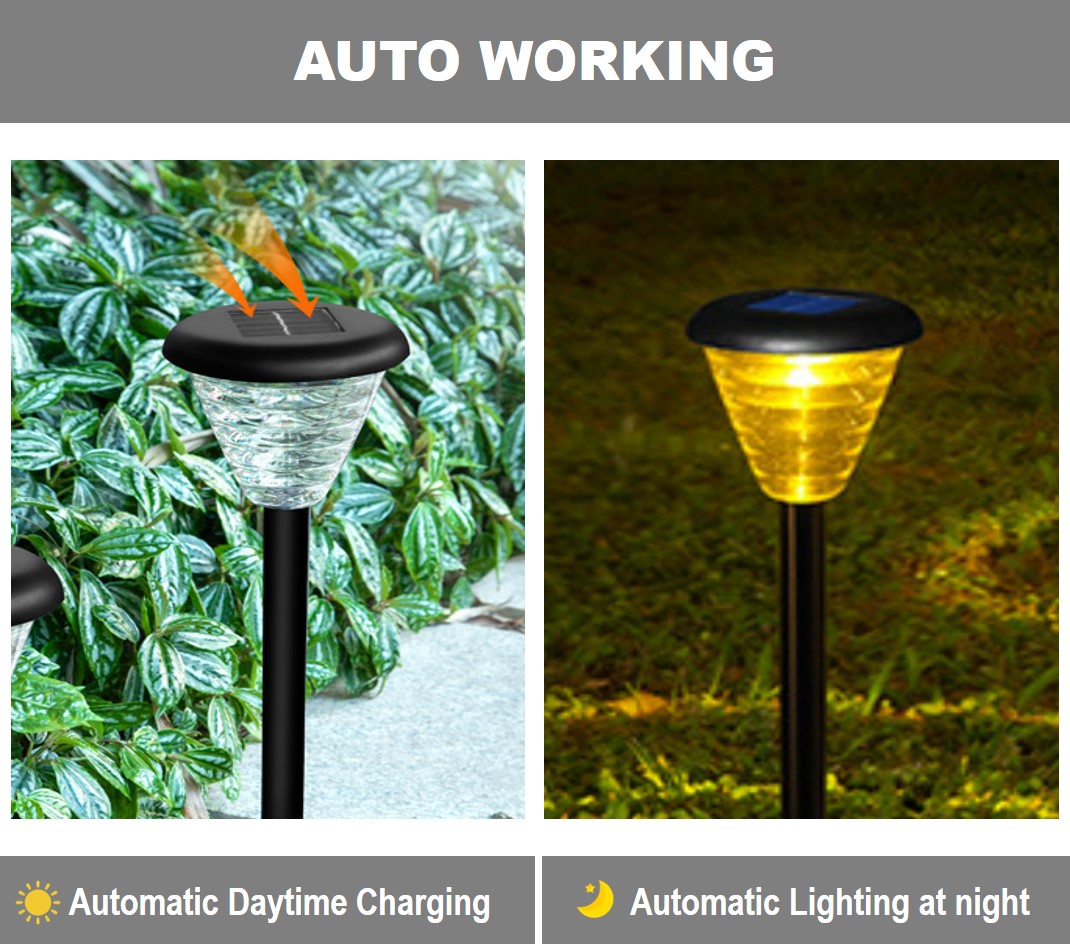 Multiple Color LED Solar Garden Lights for Pathway Lawn Lamp in Landscape Design