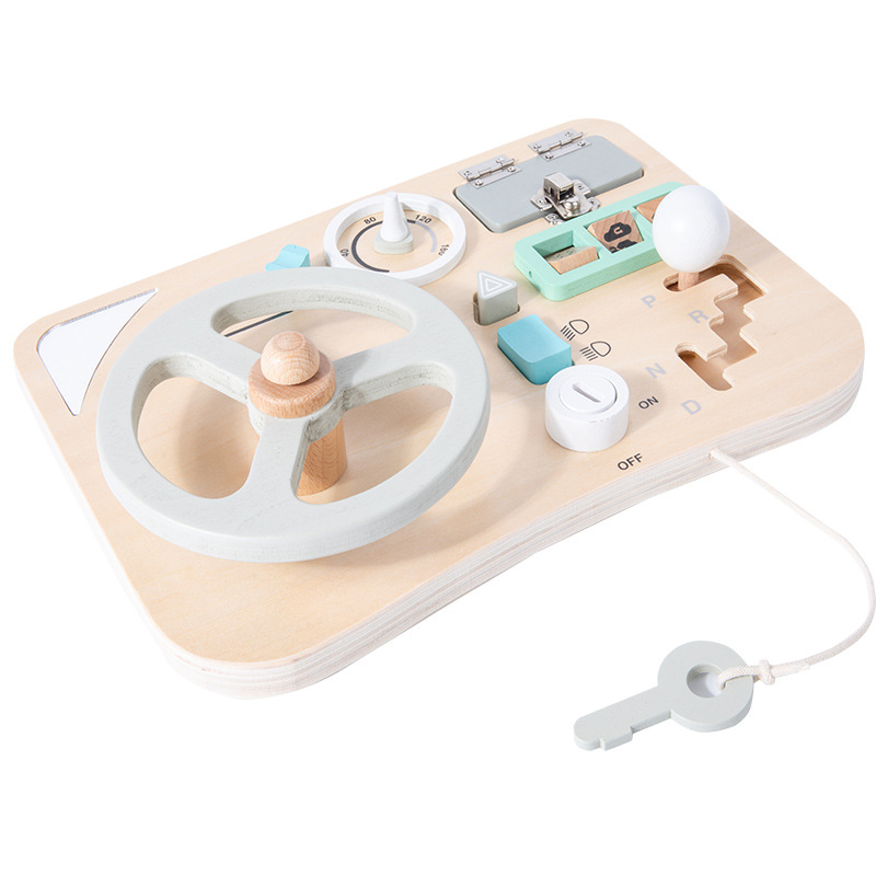 Macaron Design Wooden Busy Board for Early Childhood Education and Cognitive Development