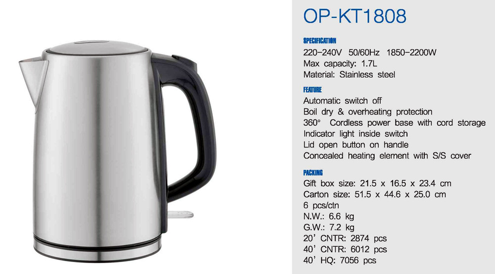 Electric Stainless Steel Kettle Portable Cordless Electric Kettle NO Private Mold