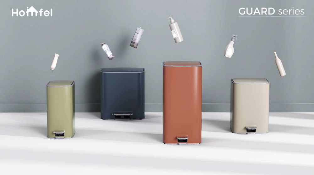 OEM Accepted 18L Rolling Cover Type Stainless Steel Trash Bin For Household Garbage Container