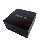 Custom Wine Red Wood Paper Packaging Box Silver Metal Logo Watch Set Box