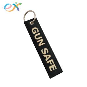 China Double Sided Woven Keychain Merrowed Border Twill Material For Promotion Gifts wholesale