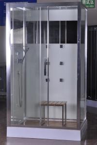 China 1200x800x2150mm Rectangular Shower Cabins With Bamboo Seat wholesale
