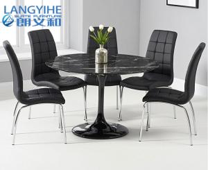 China Oem 120cm Round Marble Dining Table Set For Breakfast wholesale