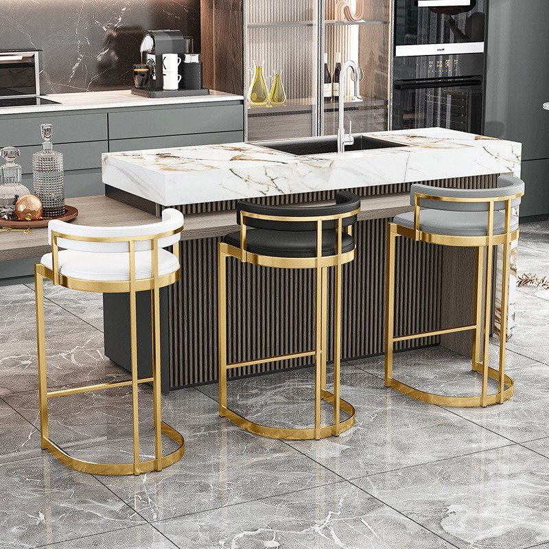Bar Room Stools With Stainless Steel Legs Velvet / PU Seat