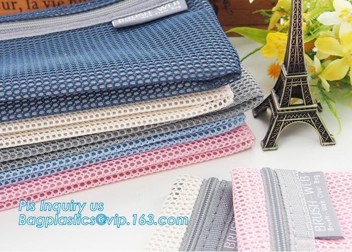 promotional zipper bag mesh file bags organizer, eco-friendly PVC A4 mesh material case file document bag, Nylon mesh do