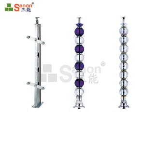 China Anti Wearing Stainless Steel Balustrade Posts Lantern Shape Ball For 8mm Glass wholesale