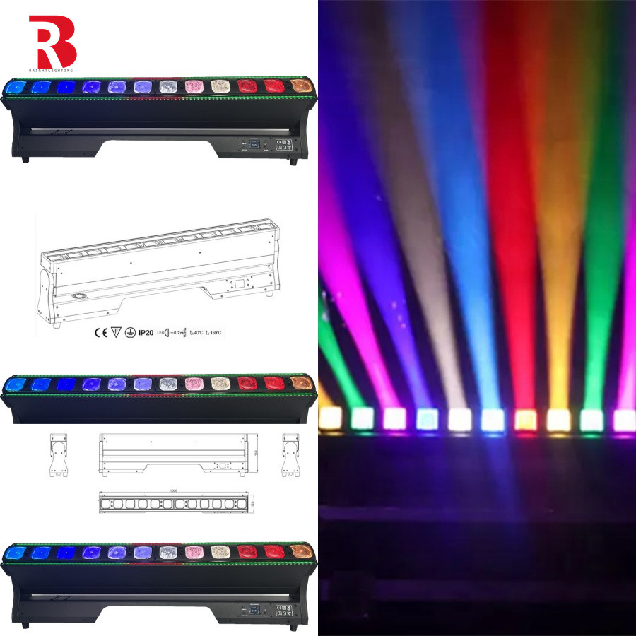 RGBW 4in1 12*40W DMX Pixel Bar Beam Zoom Wall Wash LED Moving Head Light