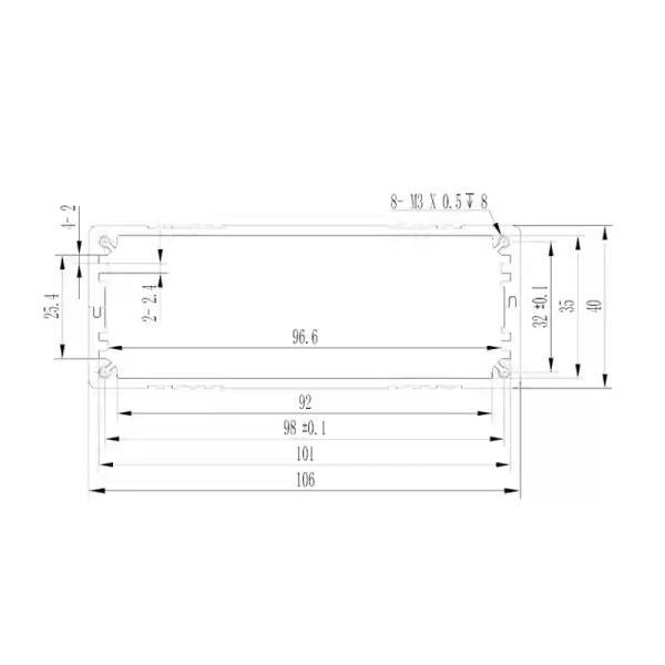 106*40*110mm Brushed Black Aluminum Heatsink Case For Width100mm PCB Project Box