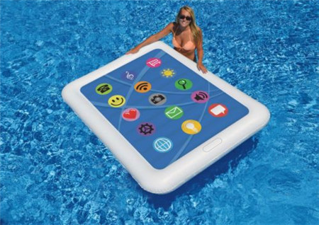 Swimline Smart Tablet Double Float Inflatable Swimming Pool Toy Raft Water Fun