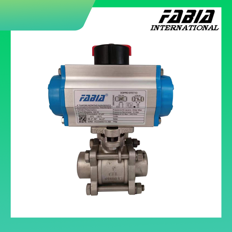 Pneumatic Ball Valve Air Actuated Stainless Steel Tooth Two Way Internal