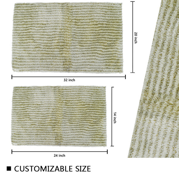 Short Pile Chenille 2cm Tufted Bath Mat Non Skid Resilient Velvety