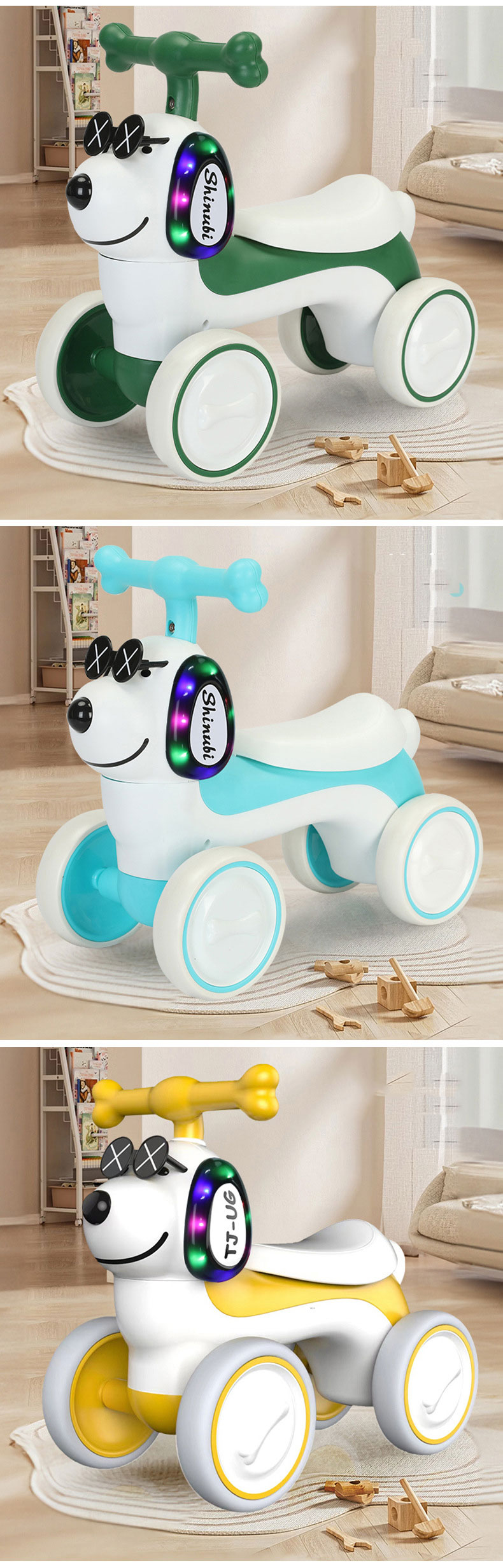 First Birthday Baby Balance Bikes Seat for 1 Year Old 52*19*40cm White Toddler Riding Toy