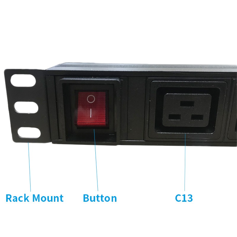 19 Inch 8 Way Socket PDU Max Output Power 2500W For Cabinet Accessories